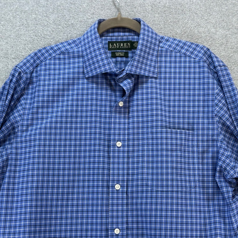 Lauren Ralph Lauren Button Down Classic Fit Mens 16 34/35 Blue Preppy Business